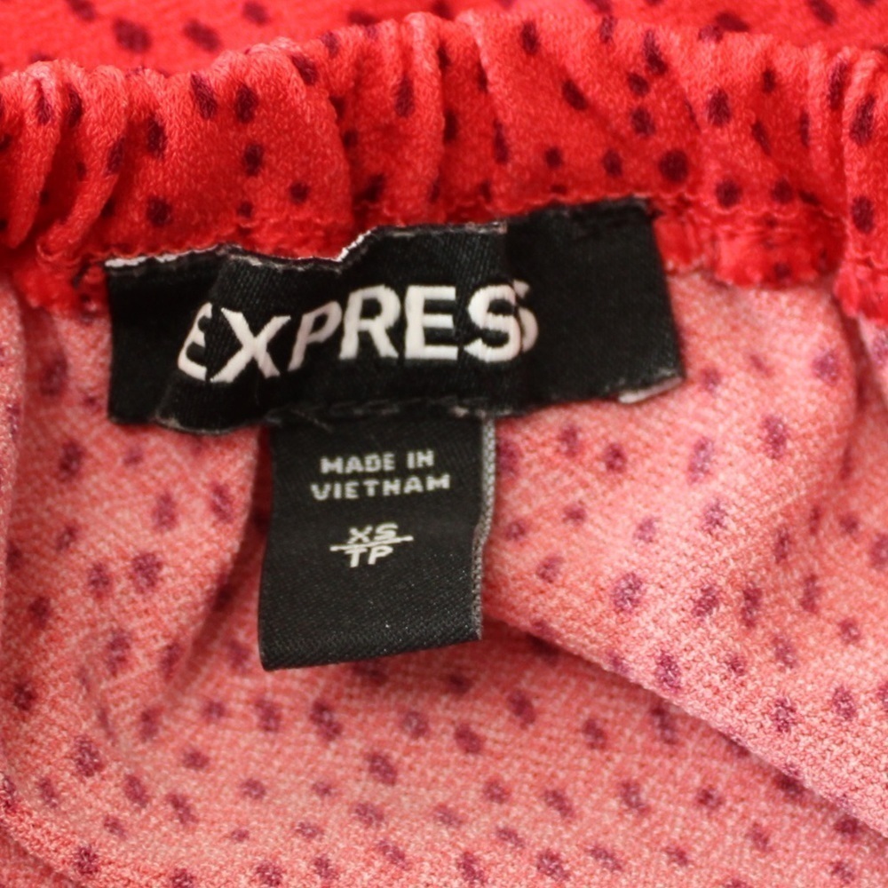 Express Red With Black Polka Dot Strapless Cropped Wide Leg Women Jumpsuit Sz XS - Picture 13 of 13